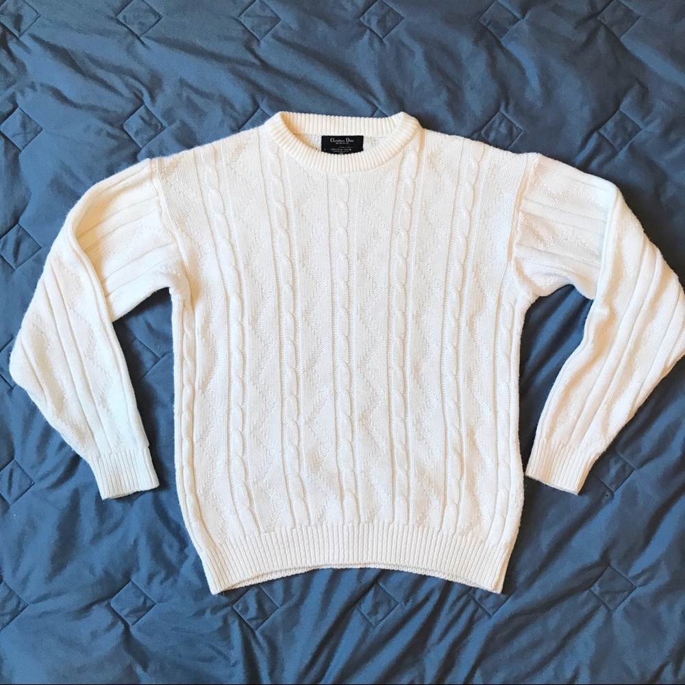 Vintage Christian Dior Monsieur white sweater